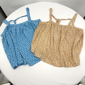 Old Navy Tie Back Swing Cami Size 2X Bundle of 2 Blue Brown Flowercore Casual‎